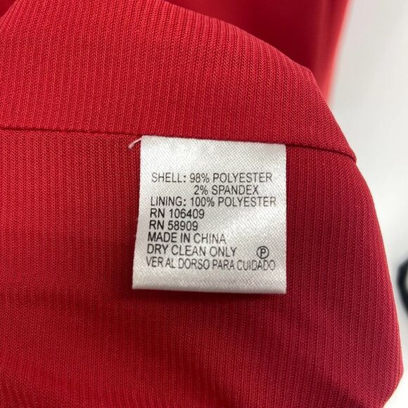 Gianni Bini Red Shift 3/4 sleeve mini Dress ruched scoop neck womens 6 - Picture 4 of 5